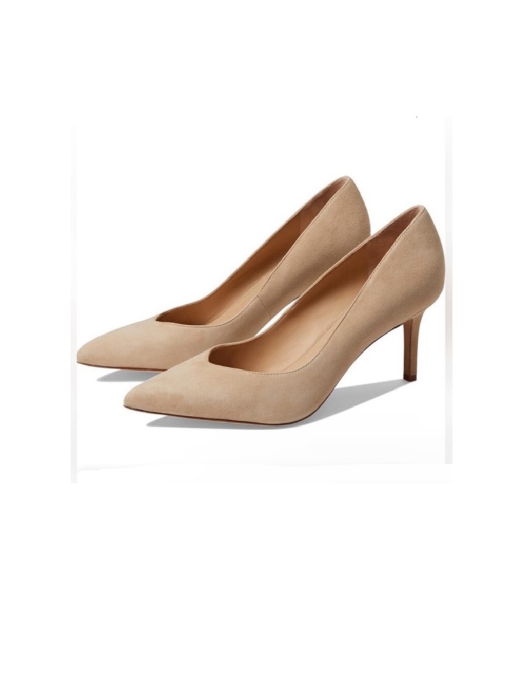 Veronica Beard Nude Beige Rita Pointed-Toe Suede Pumps
